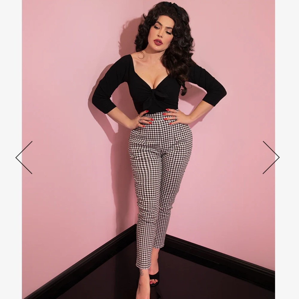 Gingham Cigarette Pants